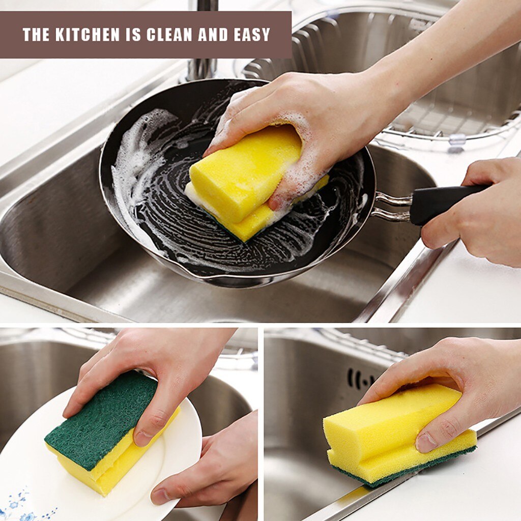 Dual-sided scrub sponge, 2 in 1, for kitchen and sink Dual-sided scrub sponge, 2 in 1, for kitchen and sink